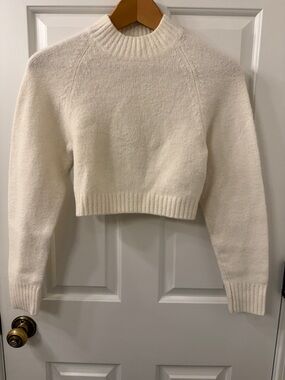 Urban Outfitters Cleo Mock Neck Cropped Sweater in Pearl